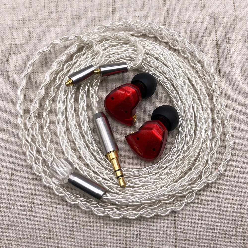 Red and Silver cable Tiandirenhe TD2 Гибридный наушник 1ba+ 1DD Ноулз 27305 BA привод HIFI наушник с MMCX обновленный кабель для Shure SE215 гарнитура - Цвет: Red and Silver cable