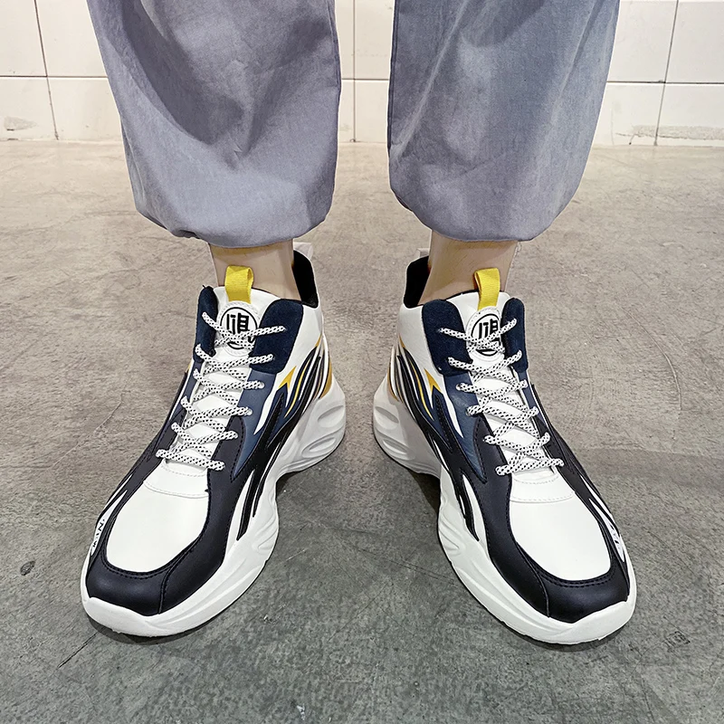 Abhoth Running Shoes Basketball Shoes High Cut Comfort Light Outdoor Leather Non-slip Walking Men Sneakers Heighten Zapatillas