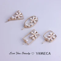 fashion unique pearl hairpins hair accessories wedding gold triangle geometric hair clips head piece hair pins for women girls