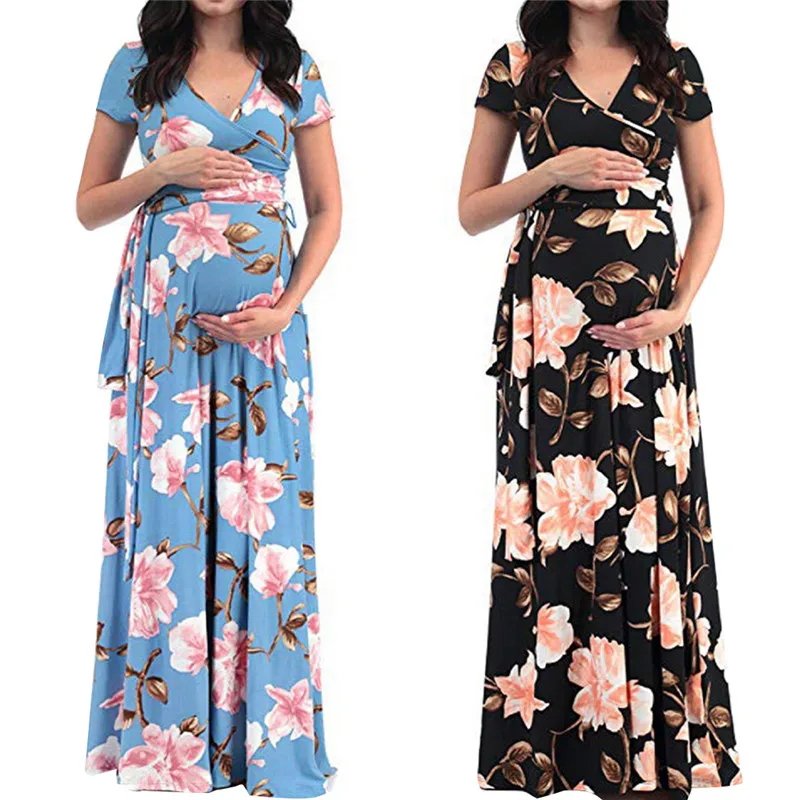 

New Plus Size Maternity Dresses Long Maxi Pregnant Dress Pregnant Women Summer Dress Pregnancy Clothes 2020 Sexy Sweet Sundress