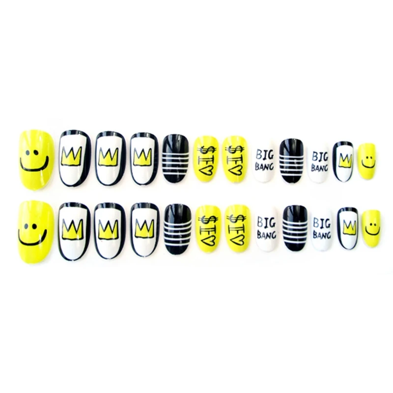 

New 24pcs/Pack Cute Multicolor French False Nails Nail Art Design Nail Tips S12