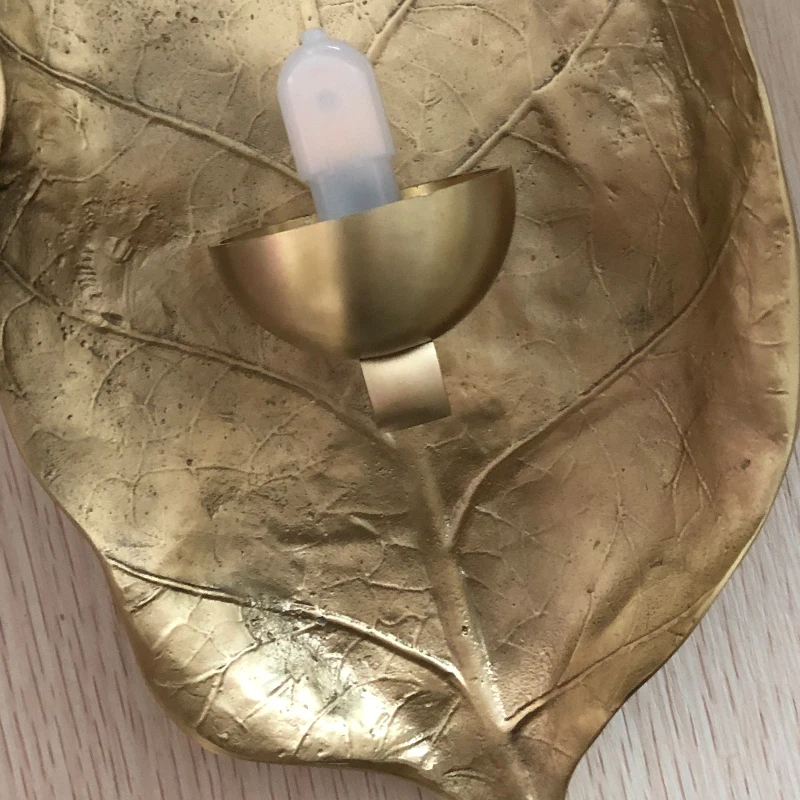 

Special Copper Hotel Wall Sconce Art Decoration Living room Bedroom Wall lamp 90-260V Leaf shape Golden Wall lights Fixtures