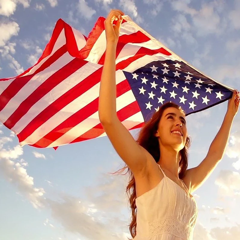 Lly3 * 5 футов высокое качество двусторонний принт американский флаг анти