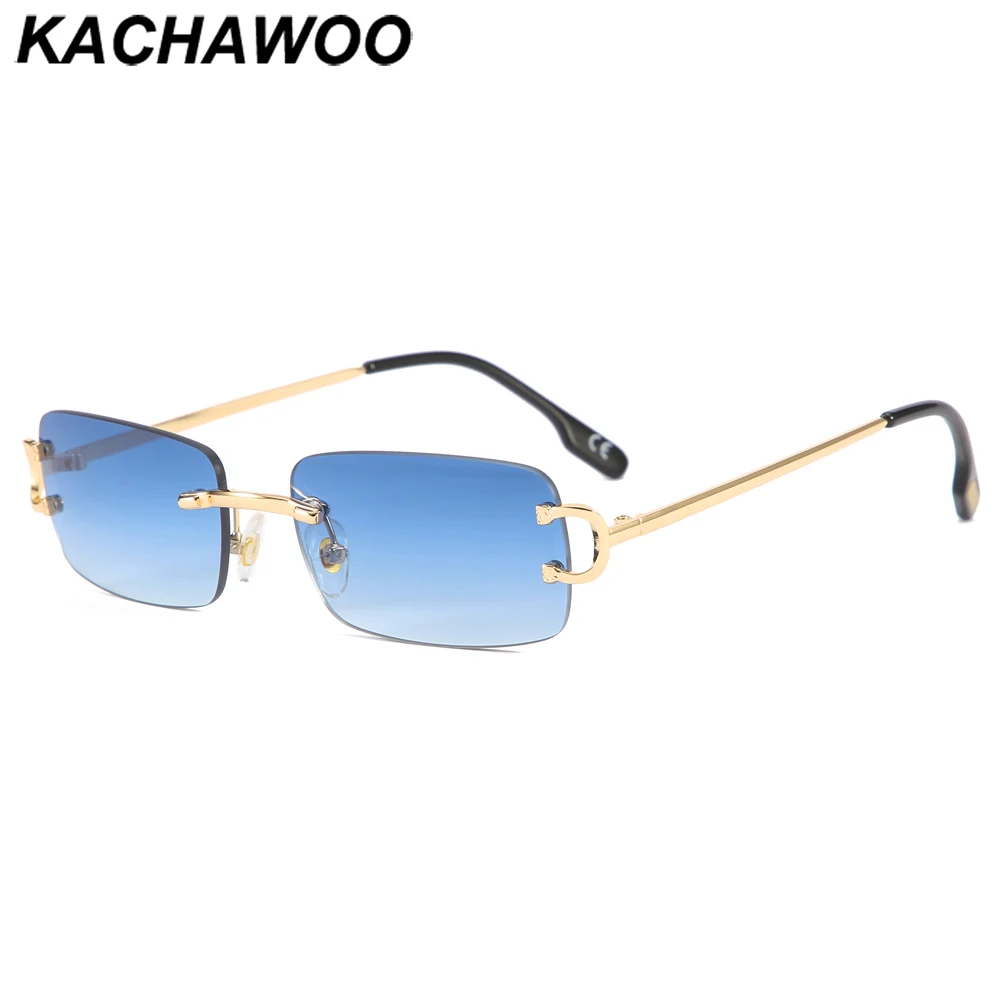 Солнцезащитные очки Kachawoo без оправы для мужчин и женщин прямоугольные с