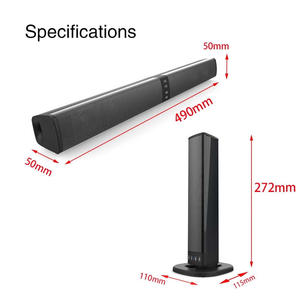 TV Soundbar Wireless Bluetooth Speakers Separated Column Home Theater Subwoofer with Fm Radio TF AUX for Computer TV boom box images - 6