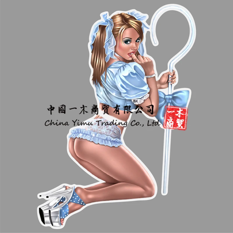 

Sexy Cartoon Cave Woman Club Car Bumper Sticker Wonder Girls Superhero Pin Up Girl Version Decal Stickes