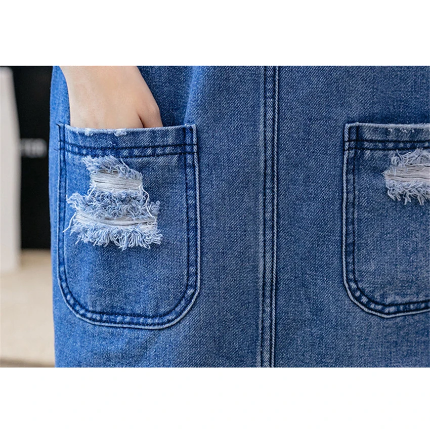 

S-5XL Summer Denim Sundress Women Suspenders Dresses Female Plus Size Overalls Korean Fashion Jeans Dress High Quality Vestidos