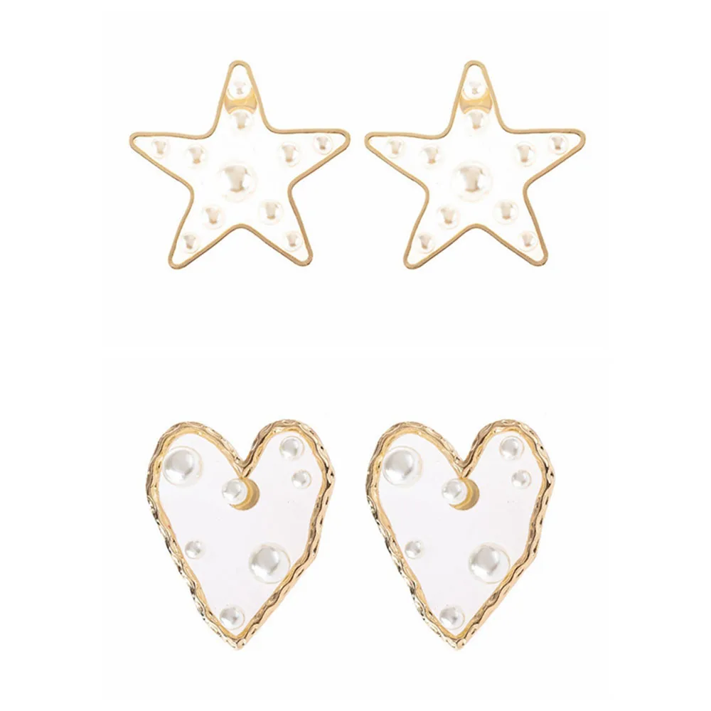 MLING Винтажные серьги из полимеров новейший Жемчуг Сердце Звезда гвоздики с