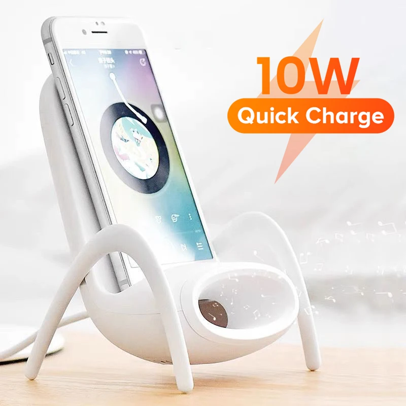 

10W Portable Mini Chair Wireless Charger Desk Mobile Phone Holder Wireless Charger For iPhone Huawei Xiaomi Fast Charging Tool
