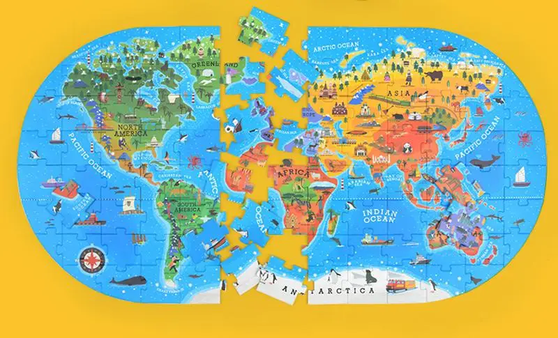 100 шт. детские развивающие игрушки Kuulee World пазл карта|Пазлы| |