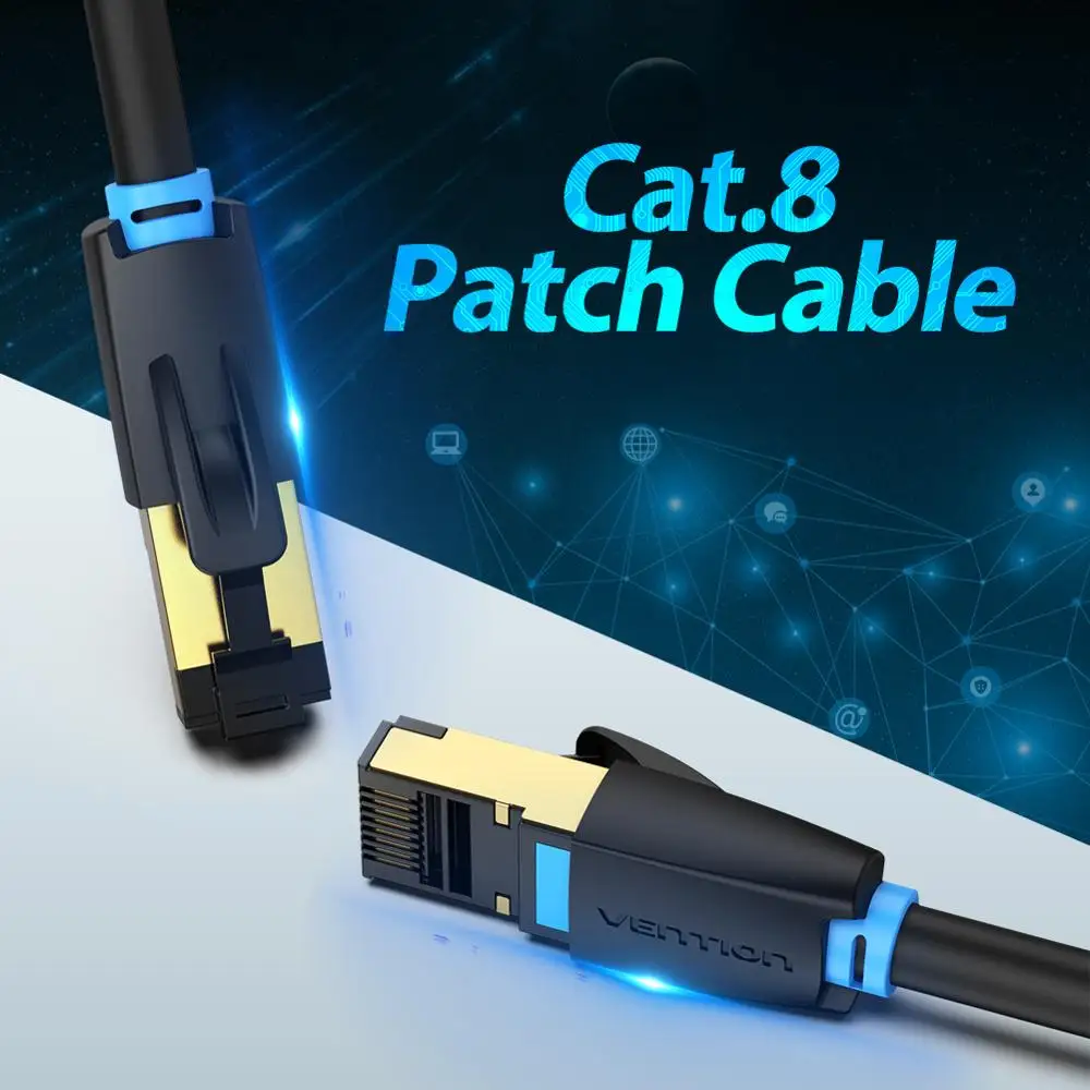 Ethernet кабель Vention Cat8 RJ 45 сетевой UTP Lan Cat 8 RJ45 патч корд 10 м/15 м/20 м для маршрутизатора