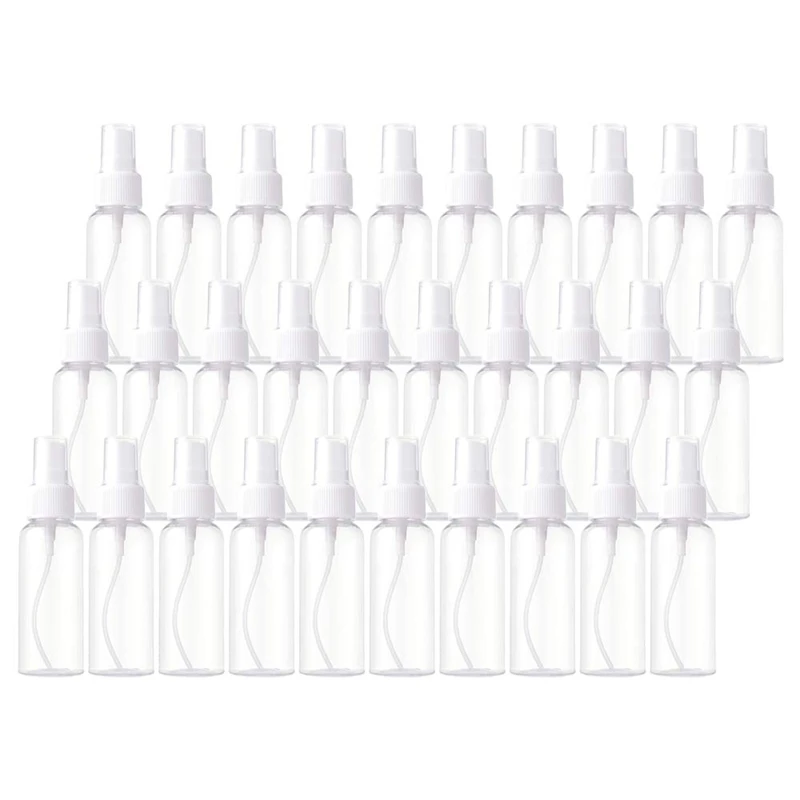 

50 Pieces 50Ml Spray Bottles Plastic Empty Refillable Atomiser Transparent Travel Bottle