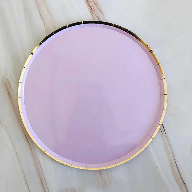 40 шт./компл. светло-фиолетовые праздвечерние чные принадлежности бумажная