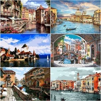gatyztory diy oil painting by numbers venice landscape kits drawing canvas handpainted gift pictures wall decoration
