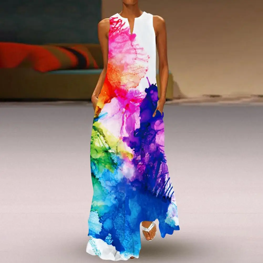 

Женское платье, приятное для кожи, не выцветающее, из полиэстера, женское модное платье без рукавов для женщин