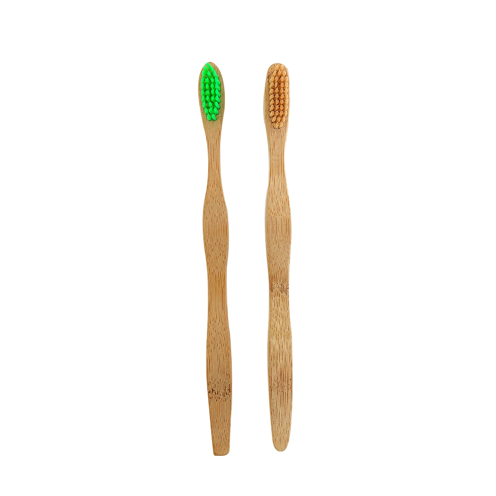 2 шт. натуральная бамбуковая зубная щетка для пар средняя мягкая с угольным углем