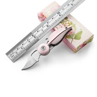 princess pink super cute fold leaf self defense pocket knife kitchen paring keychain girls birthday pretty cool christmas gift