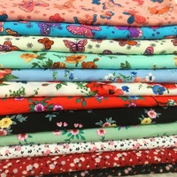 new fashion floral dress fabrics not see through slightly strechy trousers skirt dress pants shirt hand sewing cloth 100150cm