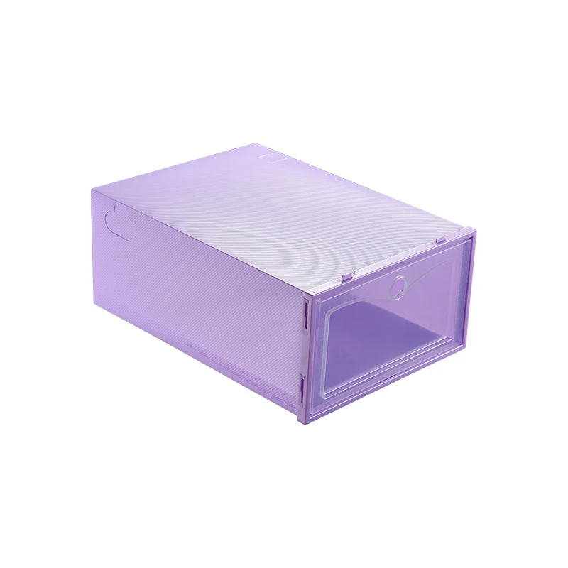 

6pc Fold Plastic Shoe Boxes Thickened Transparent Drawer Case Stackable Box Shoe Organizer Superimposed Combination Shoe Cabinet