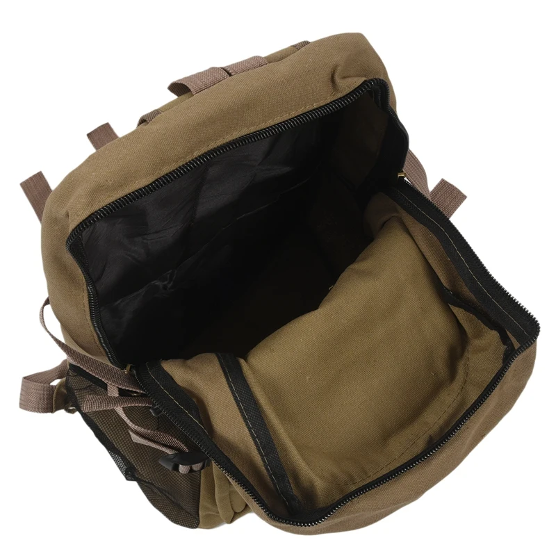 Мужской холщовый ретро рюкзак цвета хаки для отдыха и туризма|Мужские рюкзаки| |