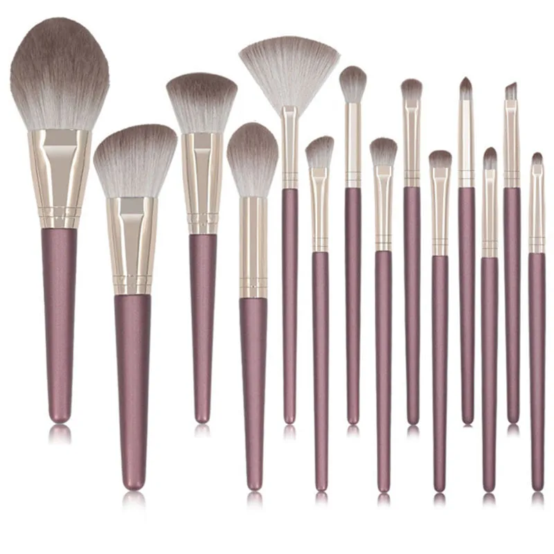

14Pcs Makeup Brushes Set Cosmetic Foundation Powder Blush Eye Shadow Lip Blend Wooden Make Up Brush Tool Kit