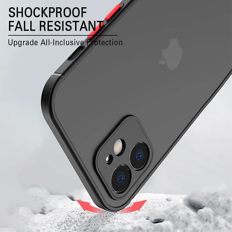 luxury silicone shockproof matte phone case for iphone 11 12 pro max mini x xs xr 7 8 plus se 2020 ultra thin transparent cover free global shipping