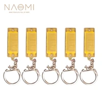 naomi 5 pcs 4 hole 8 tone abs mini harmonica keychain key rings harmonicas for kids child toy gift musical woodwind instruments