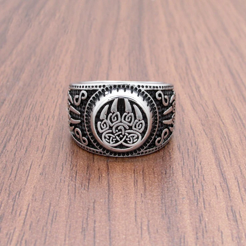 Мужское кольцо в виде медвежьей лапы скандинавском стиле | Украшения и