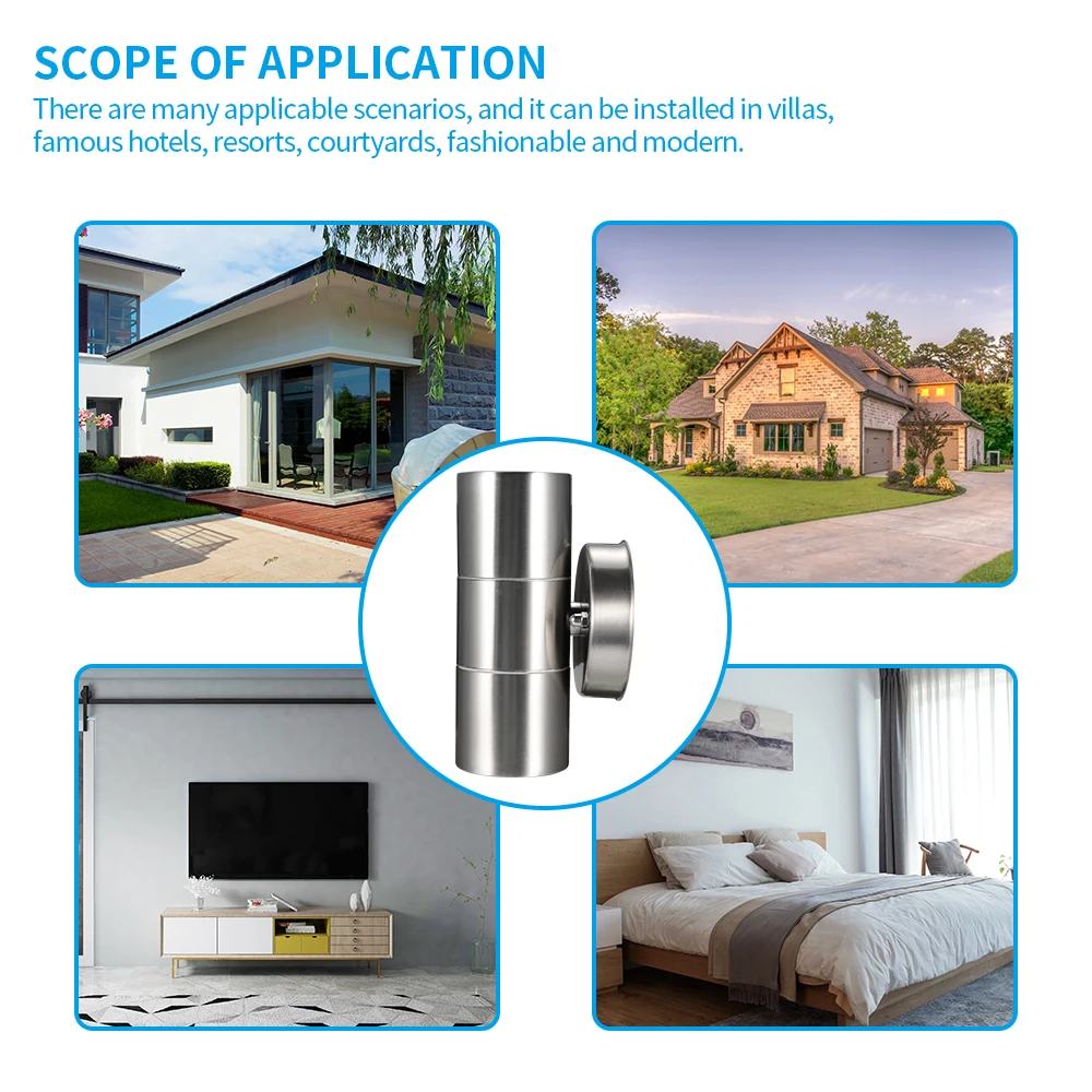 Настенный светильник вверх и вниз из нержавеющей стали уличное садовое