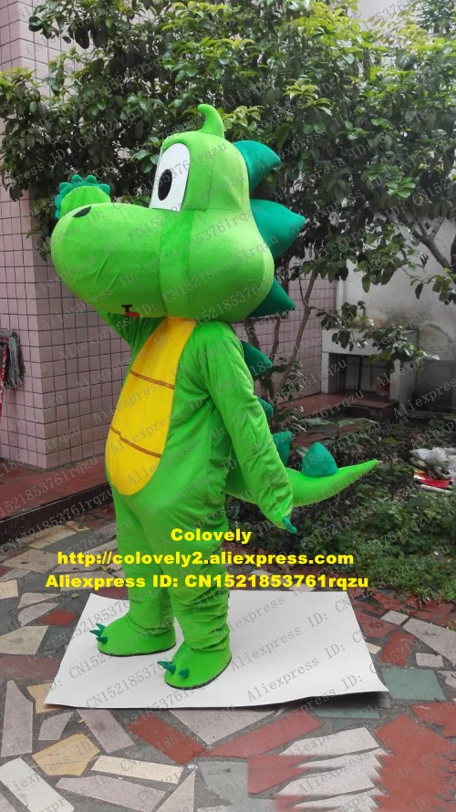 Костюм-талисман динозавр с зеленым драконом наряд персонажа из мультфильма для