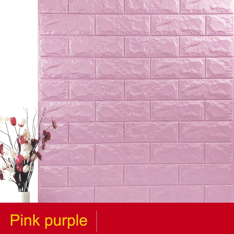 10PCS 3D Wall Stickers Waterproof DIY Foam Brick Paper TV Backdrop Decor Marble Wallpaper paper |