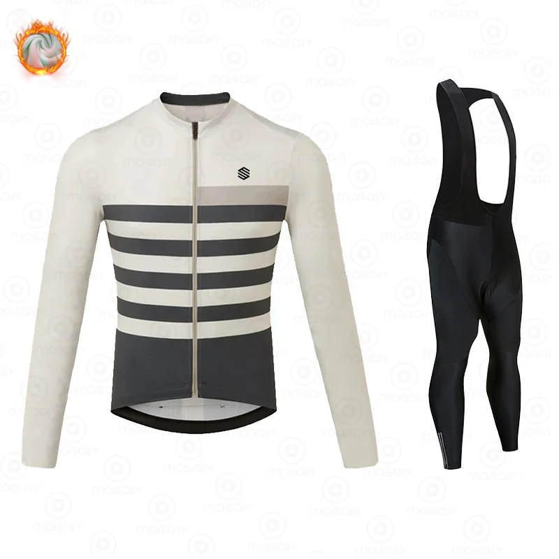 2021 SIROKO Зимняя Теплая Флисовая велосипедная футболка комплект гоночного