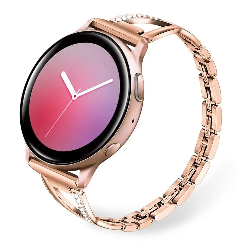 Твердый нержавеющая сталь+ Кристальный ремешок с бриллиантами для samsung Galaxy Watch Active 2 40 мм 44 мм Band Active2 женский ремешок браслет