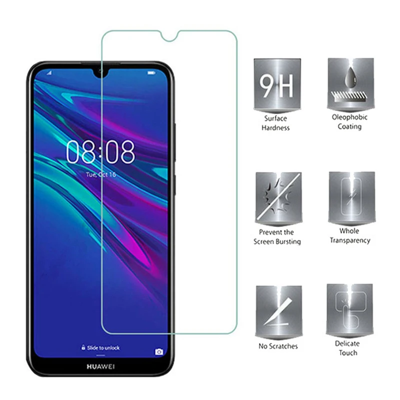 9H закаленное стекло для защиты экрана Huawei Y9 Y7 Y6 Y6S Y5 Y3 Prime 2018 2019 Защитные пленки HD