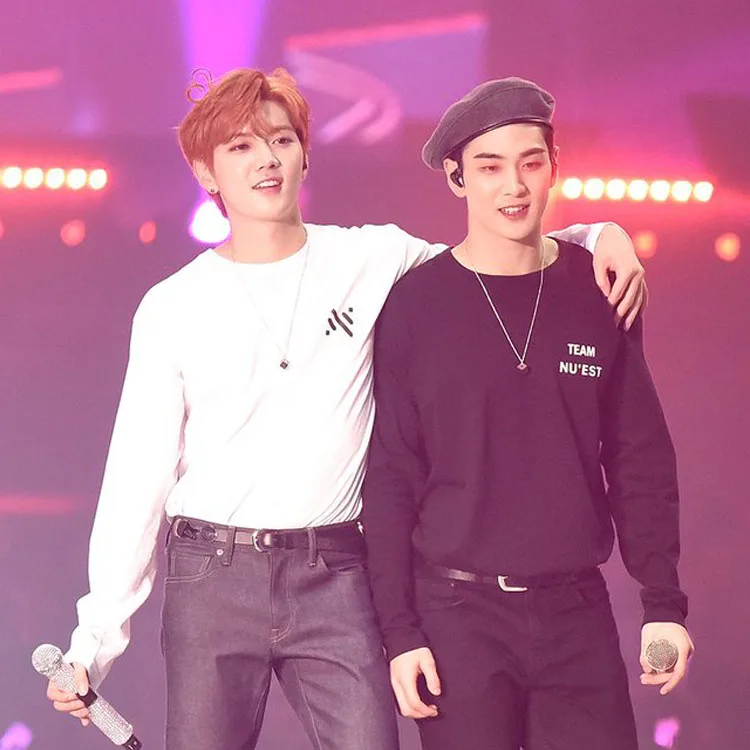 Новое поступление тонкий Свитшот унисекс с принтом kpop nuest Модный пуловер круглым
