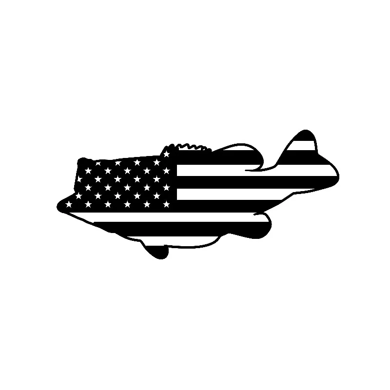 

Hot American Flag Fish Fishing Bass Largemouth Car Applique Car-Sticker Decals for Bumper Window KK 16*7cm