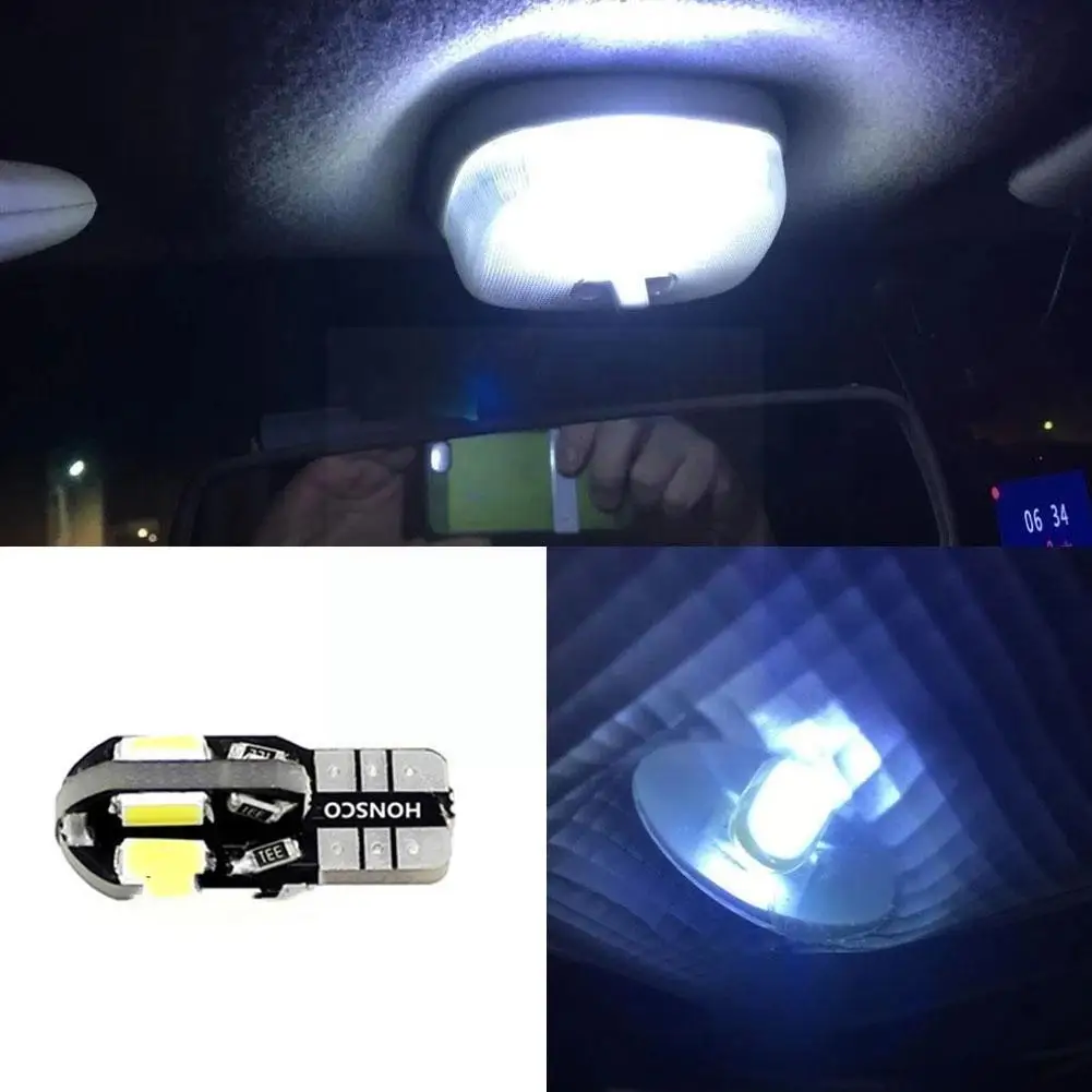 

10 шт., автомобисветильник светодиодные лампы T10 8SMD 5730 12 В