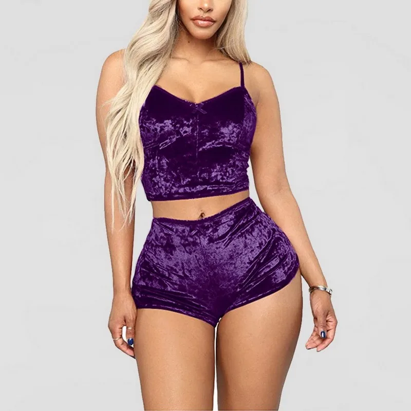 

Ladies Pajama Set Cute Print Pattern Sleepwear Silk V Neck Sexy Pijama Satin Night Home Suits Wear Sleeveless Top And Shorts