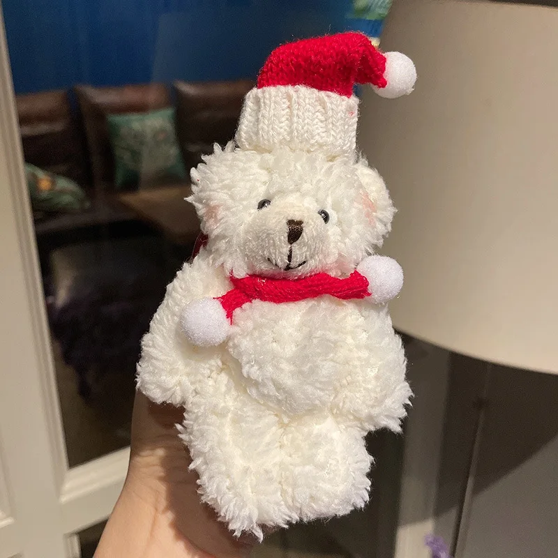 

Lateefah Originality Lovely Plush Key Chain Little Bear Hanging Ornaments Doll Bag Pendant for Children Christmas Festival Gift
