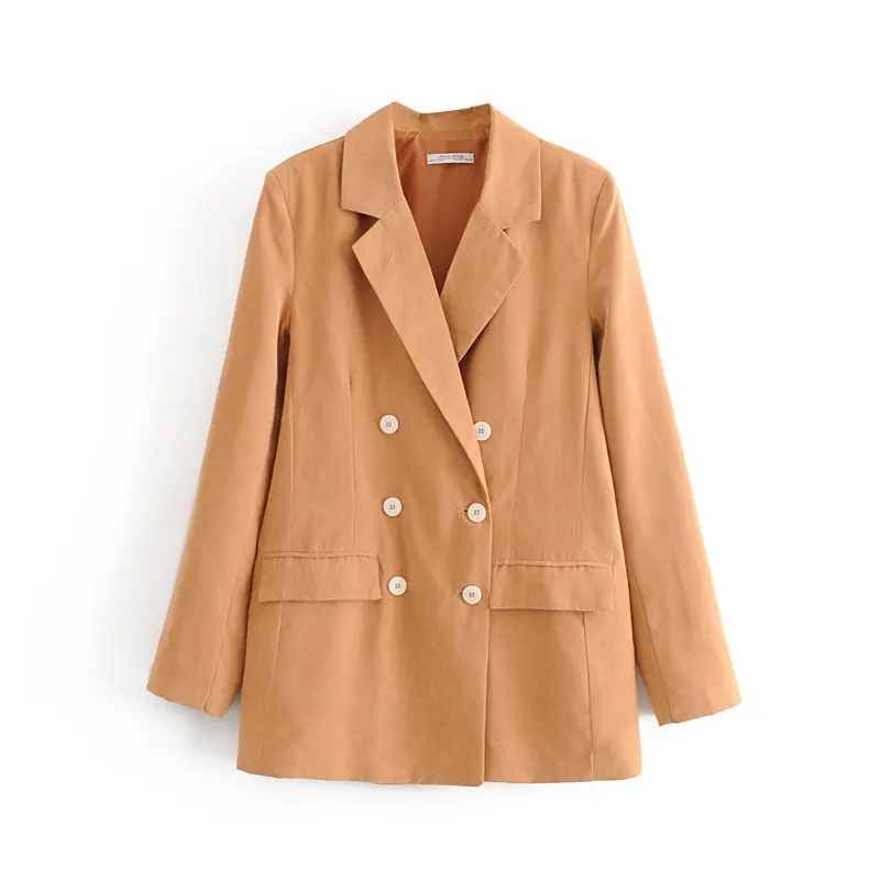 Женский шикарный Блейзер ярких цветов для отдыха двубортный длинный рукав