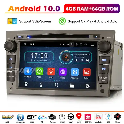 Erisin 6960 DAB + Android 10 Автомагнитола GPS CarPlay DVD для Vauxhall Opel Corsa C/D Antara Zafira Vectra Vivaro Signum