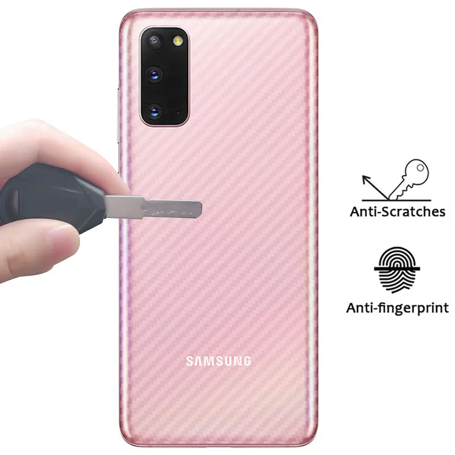 3Pcs Carbon Fiber Anti-fingerprint Back Film Samsung Galaxy Note20 Ultra S21 S20 S10Plus Back Screen Protector For S23 S22 Ultra