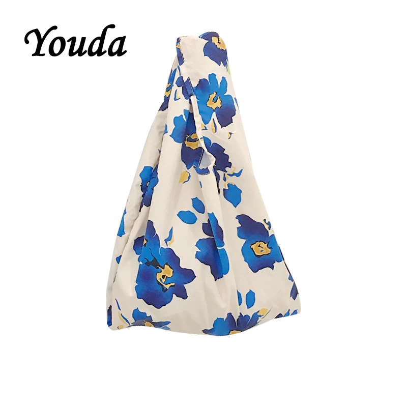 Youda оригинальная простая сумка с цветочным узором портативная большая Холщовая