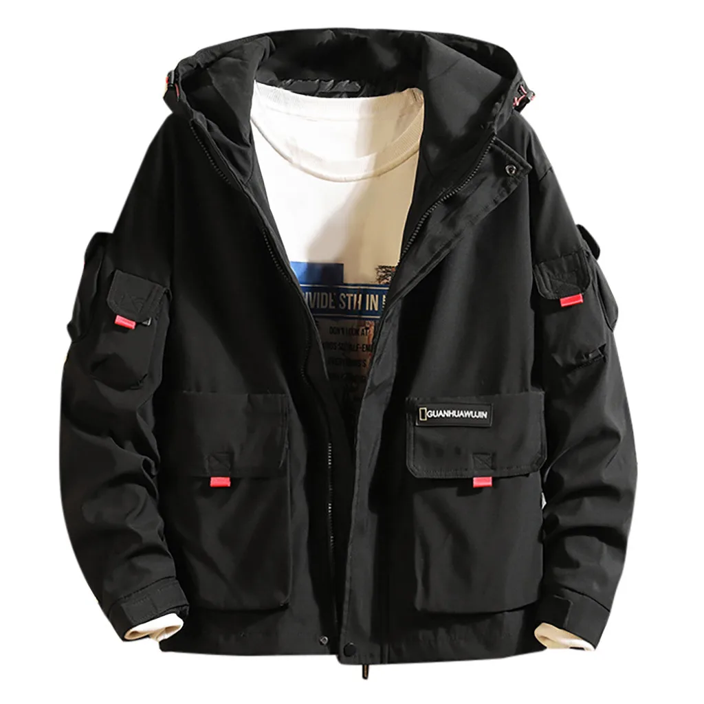 Мужские спортивные черные куртки с капюшоном мужские осенние толстовки на