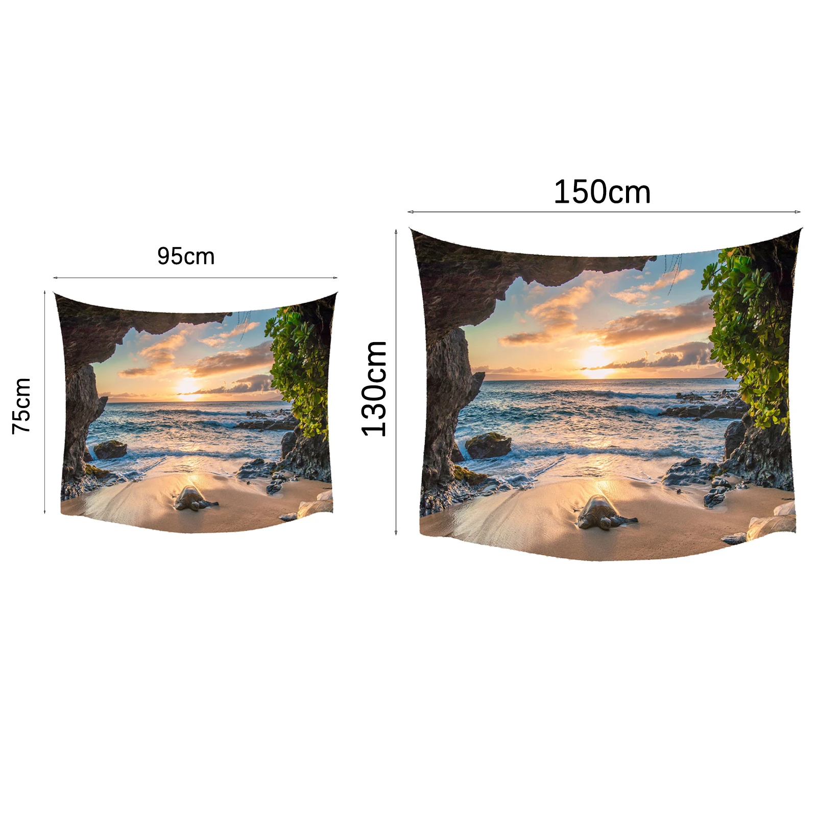 

Tropical Palm Tree Leaves Tapestry Wall Hanging Seaside Sunset Landscape Tapestries Yoga Beach Towel/Mat Bohemian Decor for Home