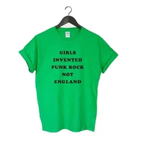 new fashion girls invented punk rock not england letters print t shirt for women short sleeve 100 cotton t shirt