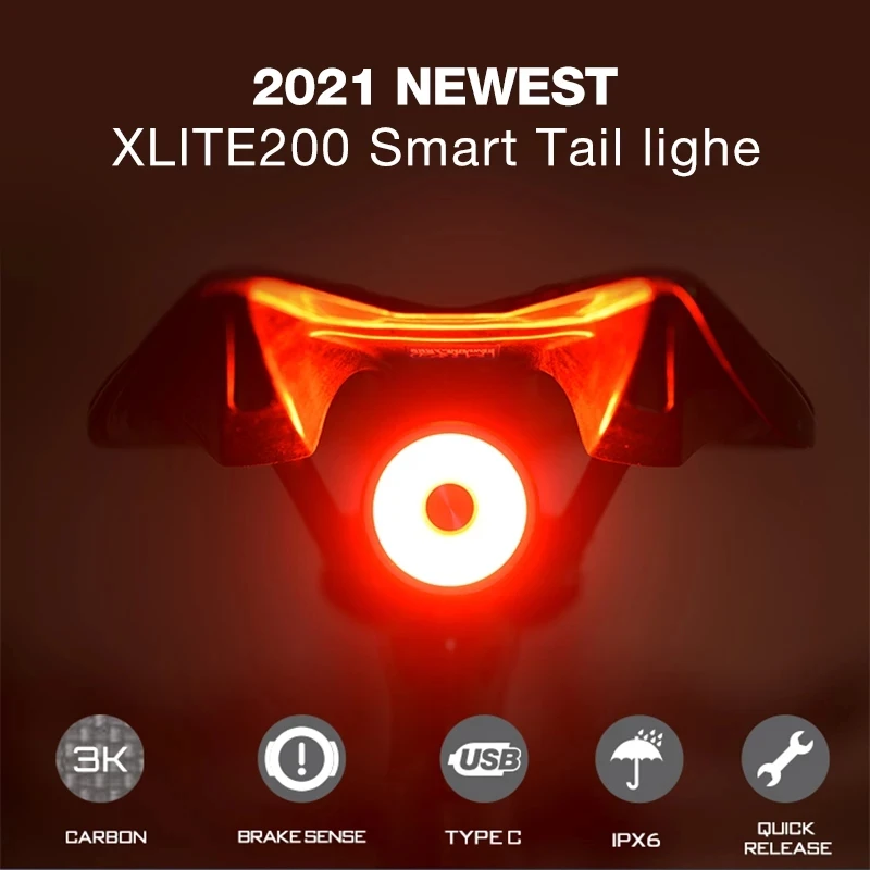 Enfitnix Xlite200 велосипед Smart Auto тормозной сенсор хвост светильник IPx6