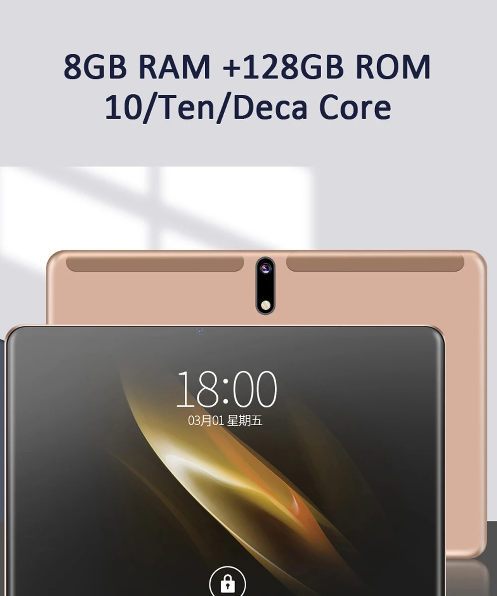 BDF новая система 10 дюймов планшет 4G LTE телефонный звонок Android 9,0 WiFi Bluetooth 8 ГБ/128 ГБ Tab десять ядер 1280*800 ips 5.0MP планшетный ПК