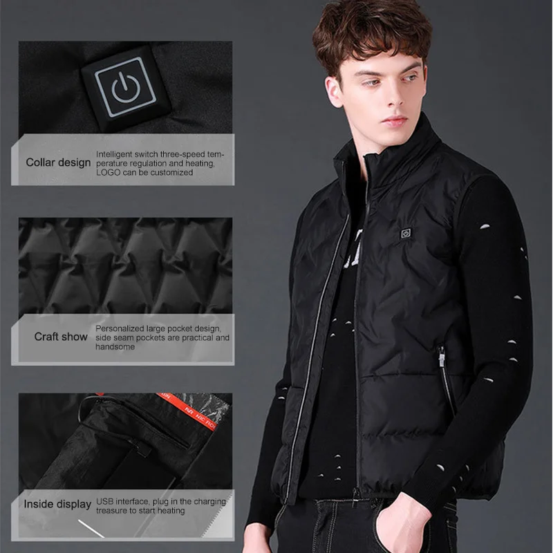 Уличный жилет ZYNNEVA с электрическим подогревом для мужчин и женщин умная