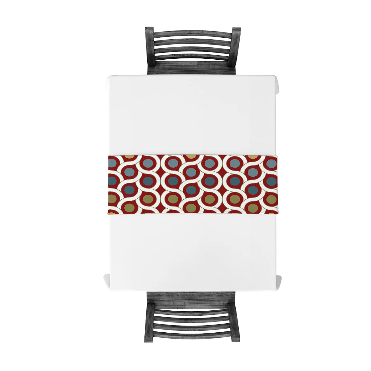 Геометрический горошек красный рустикальный настольный бегун домашний декор